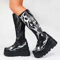 doratasia ins brand ladies platform autumn womens boots wegdes thick bottom luxury mid calf boots zipper trendy women shoes