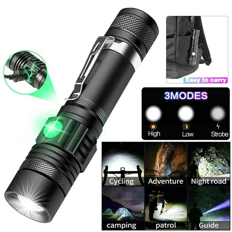

Super Bright 518 LED Tactical Flashlight T6 Rechargeable Battery