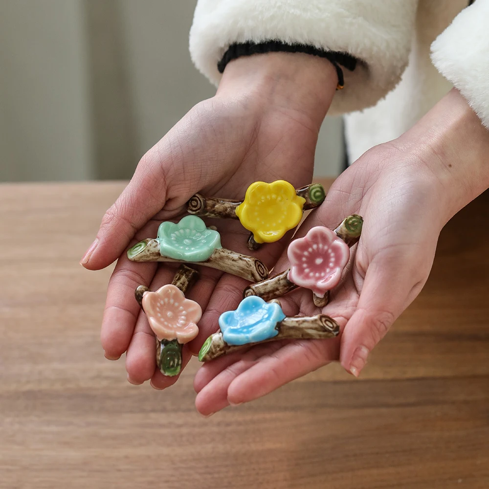 Керамическая искусственная подставка с китайским цветком сливы украшение для