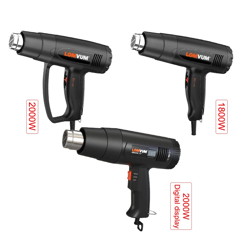 LOMVUM 220V тепловой ПИСТОЛЕТ 2000W электрический пистолет с четырьмя насадками|power