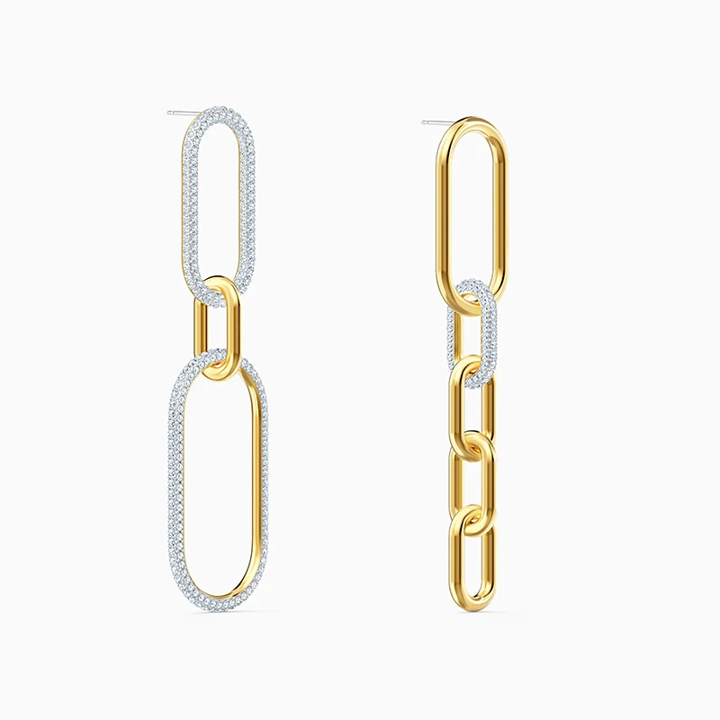 

2021 Fashion Jewelry SWA New Time And Space Earrings Charming Buckle Chain Decoration Golden Earrings Ladies Luxury Jewelry Gift