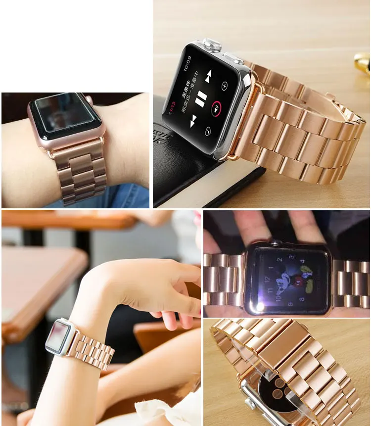 EIMO ремешок для apple watch 44 мм 40 мм iwatch 42 мм 38 мм металлический браслет из нержавеющей стали ремешок для часов apple watch 4 3 5 2 1