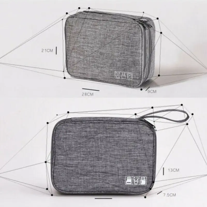 2019 двухслойный электронный цифровой органайзер сумка USB кабель для наушников