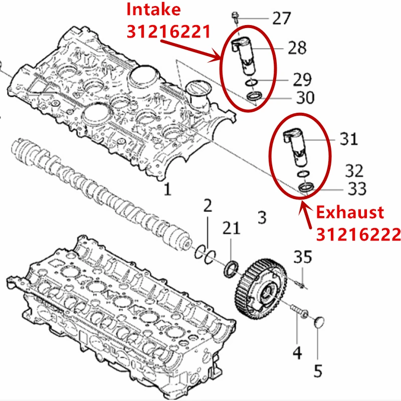 Клапан управления маслом двигателя подходит для S60 S80 C30 C70 V40 V60 V70 XC60 XC70 2.4L 2.5L