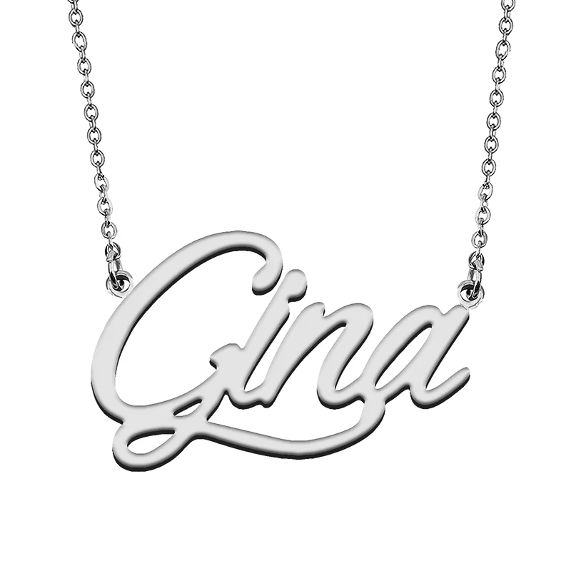 Gina Custom Name Necklace Customized Pendant Choker Personalized Jewelry Gift for Women Girls Friend Christmas Present