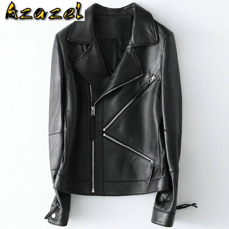 2020 Motorcycle Real Leather Jacket Women 100% Genuine Leather Sheepskin Coat Female Windbreaker Chaqueta Mujer HQ20-YFG106A