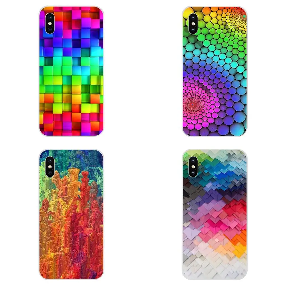 Удивительный радужных блоков 3d Графика для LG G2 G3 G4 G5 G6 G7 K4 K7 K8 K10 K12 K40 мини стилус ThinQ
