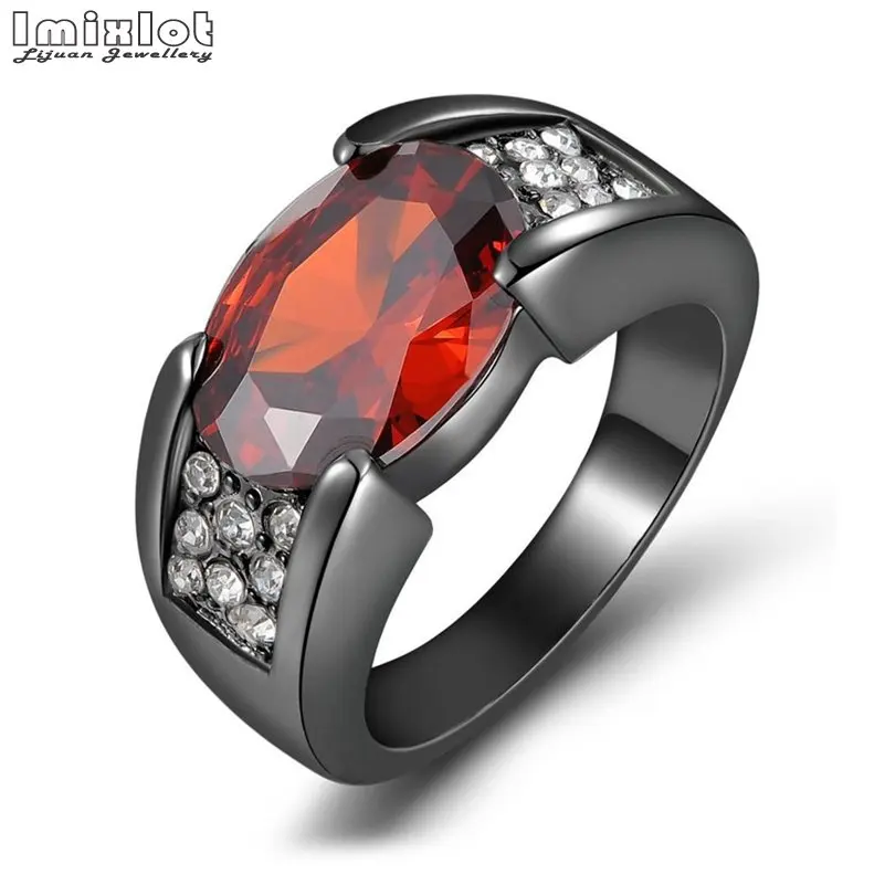 Imixlot красный драгоценный камень овальный кристалл кольцо Свадебные украшения