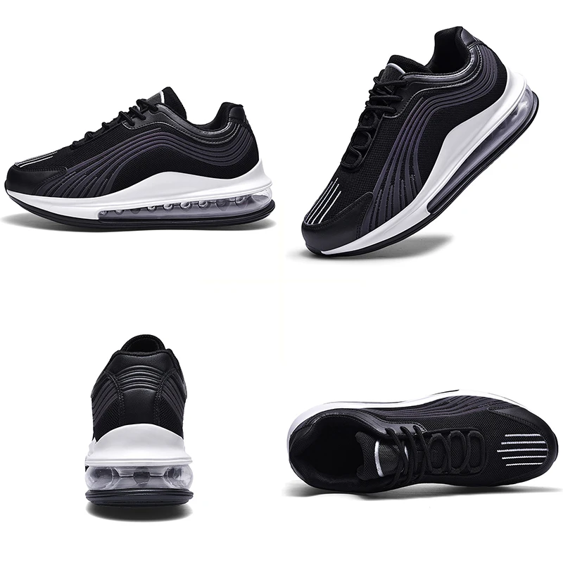 

Breathable Mesh Men's Casual Shoes Shockproof Air Cushion Sports Running Shoes Outdoor PU Full Palm Microfiber Soft Sneakers