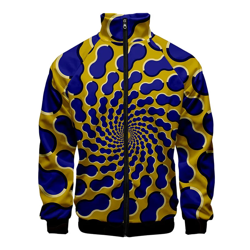 

3d Stand Collar Hoodie Three-dimensional Vortex Costume Hip Hop Men Women Zipper Hoodies Jackets Long Sleeve 3D Sweatshirts Tops