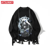 atsunny anime girl printing gothic hoodie harajuku oversize hip hop casual cartoon hoodies japanese style fashion pullover
