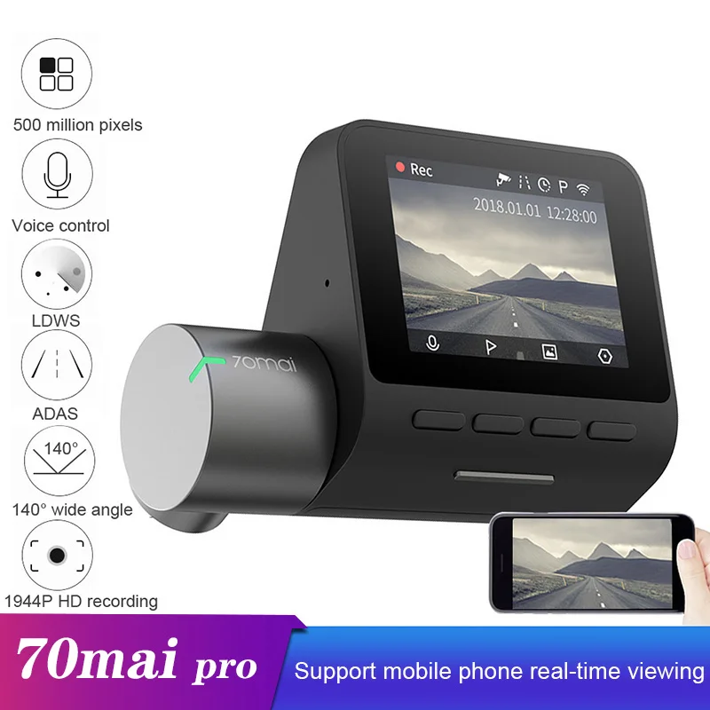 70mai Dash Cam Pro Автомобильный видеорегистратор 1944P авто регистратор ADAS WiFi dvr голосовое
