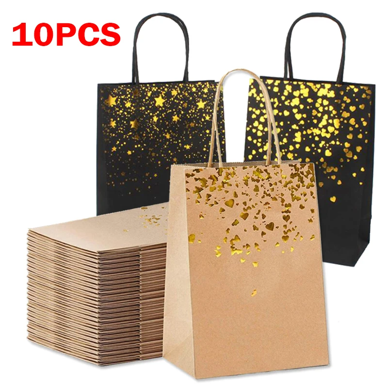 10 шт. крафт Бумага мешок подарка упаковывая небольшой сумка подарок коричневый