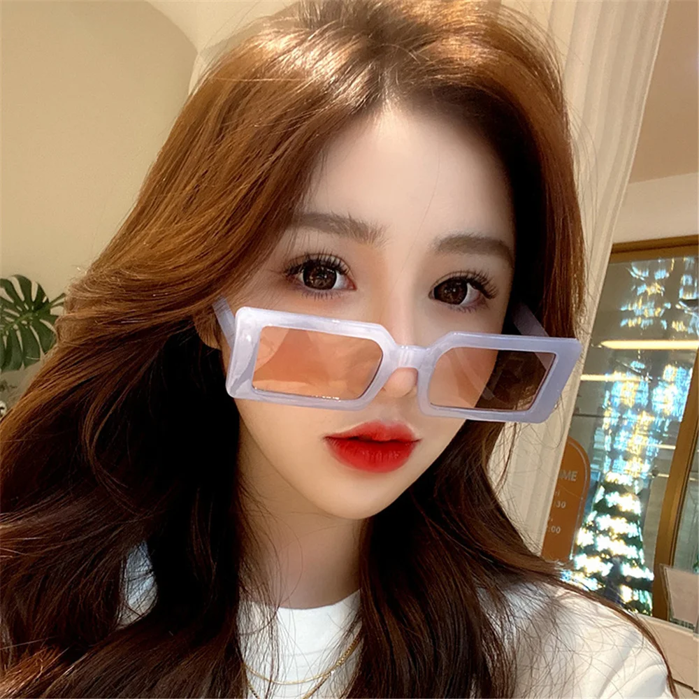 

Jelly Color Small Rectangle Sunglasses for Women Female Personality Fashion Street Shooting Hip-hop Bungee Sun Glasses