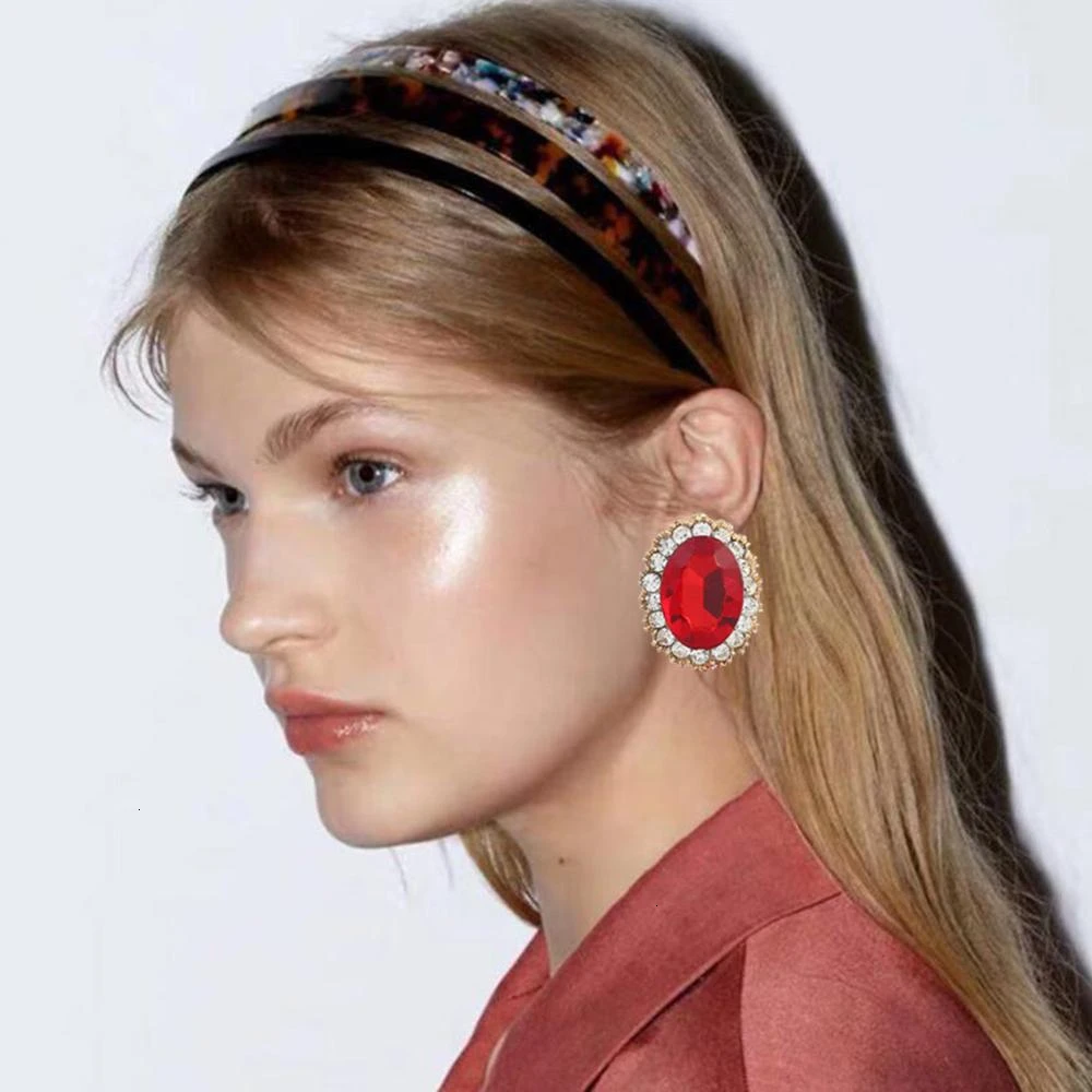 Серьги-гвоздики в винтажном стиле стразы розового цвета модное ювелирное