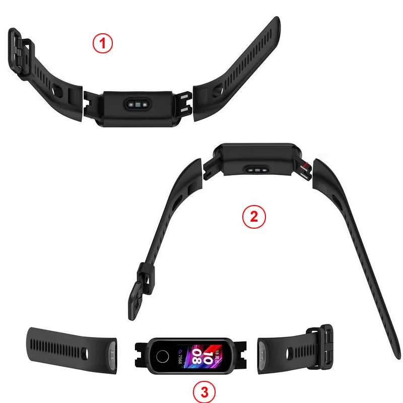 Ремешок силиконовый для смарт-часов Huawei Honor Band 4 спортивный сменный оригинальный