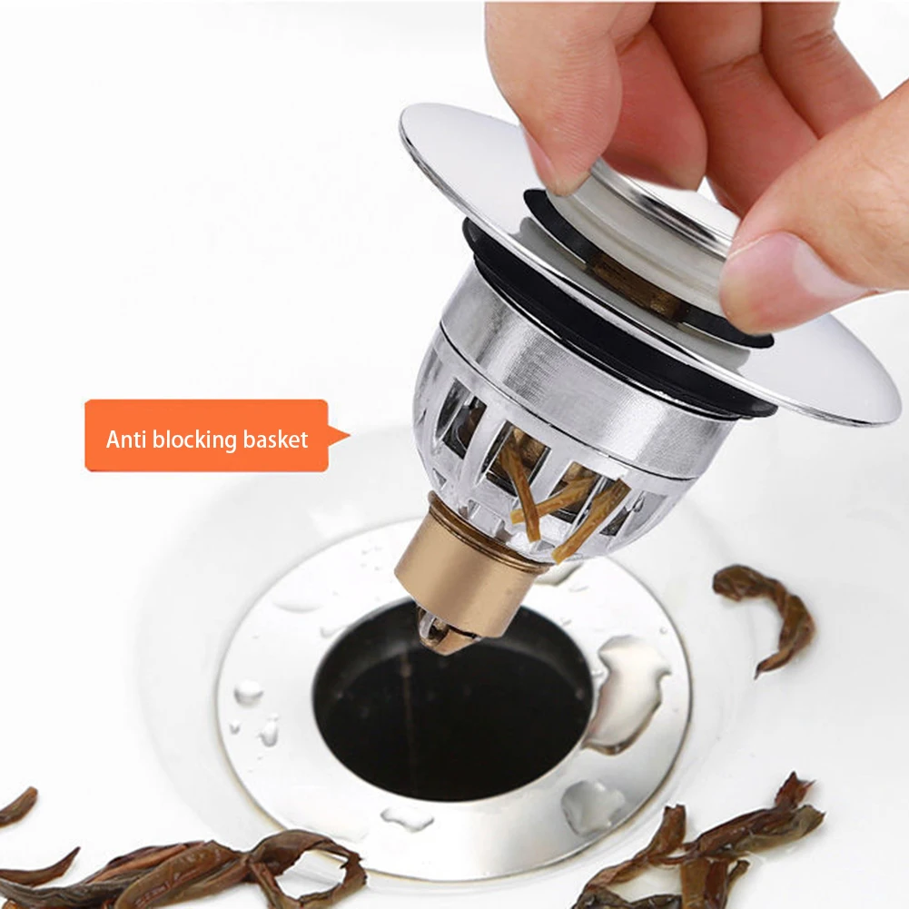 

Универсальный уловитель для раковины, стопор из нержавеющей стали с нажимным фильтром, заглушка для ванны, кухонный инструмент