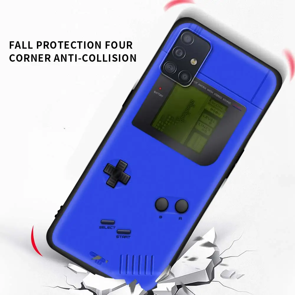 

Case For Samsung Galaxy A51 A71 A21s A31 A41 A91 A11 A01 S21 Plus S20 FE Black Shell Phone Sac Bags Coque Game Boy Game Box