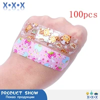 100pcs cute cartoon children band aid waterproof breathable adhesive bandages first aid emergency hemostatic sterile stickers