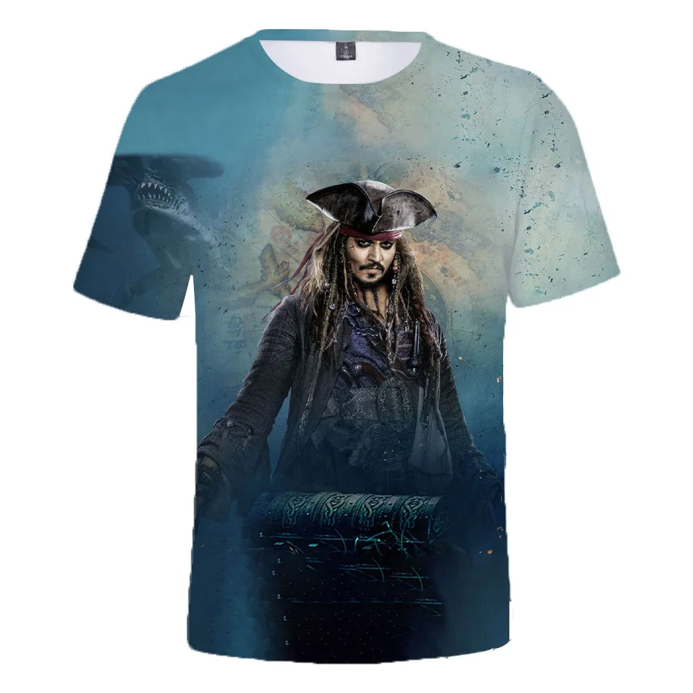 Мужская футболка с коротким рукавом 3D-принтом Пираты Карибского моря для