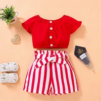 baby girls clothes suit new summer toddler girl clothes bow vest t shirt topsshorts pants 2pcs set outfits fashion clothing