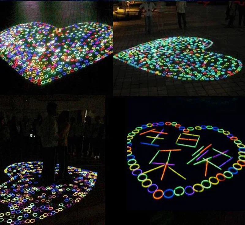 ZSIIBO 100 шт./компл. красочный светящийся флуоресцентный браслет DIY ожерелье