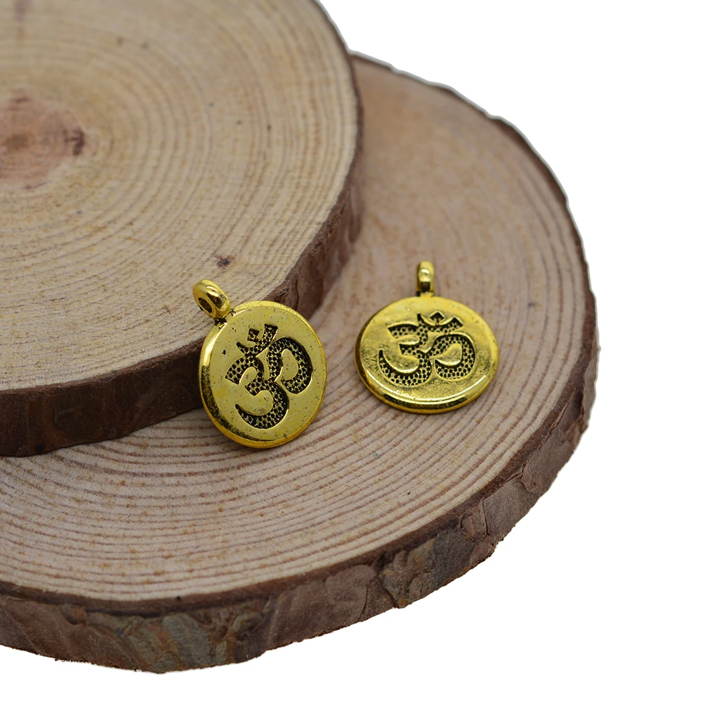 Лот 30 античных серебряных золотых круглых подвесок Ом АУМ ahm источник энергии