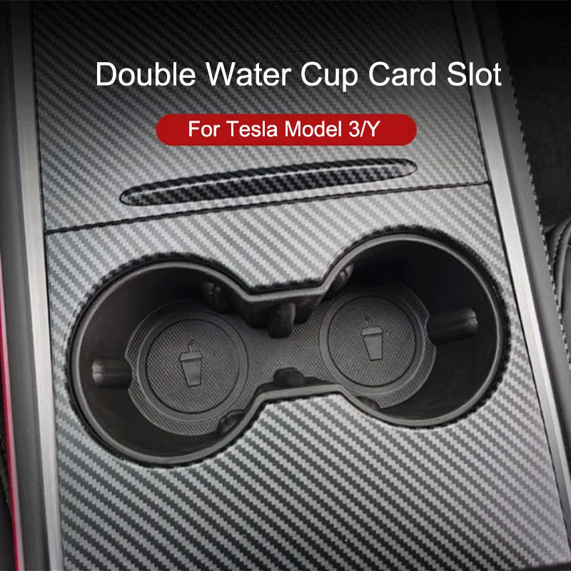 

Model 3/Y Central Control Cup TPE Stopper Silicone Ashtray Water Cup Slot Slip Limit Clip Drink Holder for Tesla Model 3/Y 2021