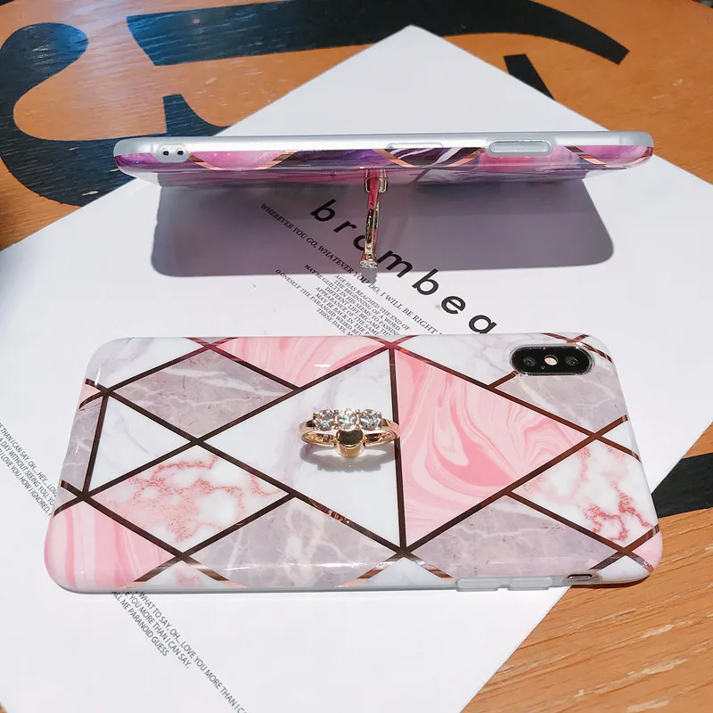 Чехол для телефона LACK для iPhone 11 11Pro Max XR X XS Max 6 6S 7 8Plus Роскошный Мраморный чехол с кольцом-подставкой