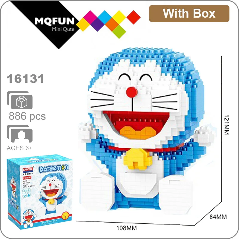 Balody аниме Дораэмон животные солдат волшебник зимняя подставка Sit Cat модель 3D