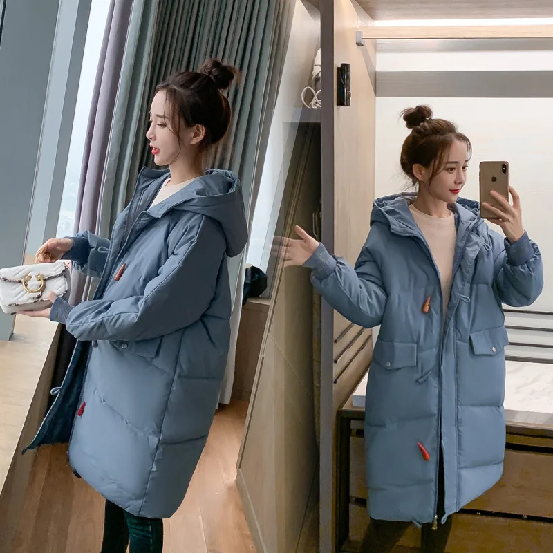 Women's Bomber Jacket 2020 Winter Oversized Loose Cotton Padded Jackets Warm Parkas Long Coats Hooded Women Young's | Женская