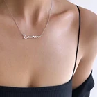 ФИС имя кулон ожерелье для женщин ювелирные изделия из нержавеющей стали персонализированный пользовательский Звено Цепи чокер кулон ожерелья пользовательский ошейник