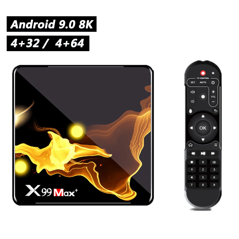 X99 MAX + Android 9 0 Smart 8K tv Box Amlogic S905X3 2 4 ГГц 5 двухдиапазонный WiFi 100 Мбит/с USB3.0 BT4.1 H.264 H.265