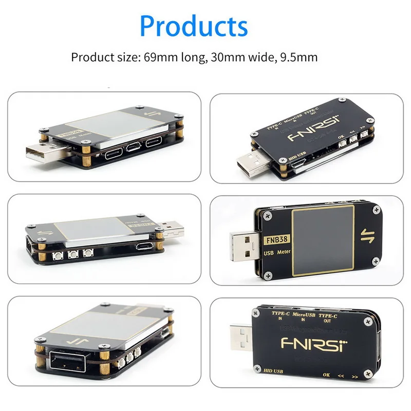 FNB38 USB Тестер DC Цифровой вольтметр Амперметр измеритель детектор индикатор банка
