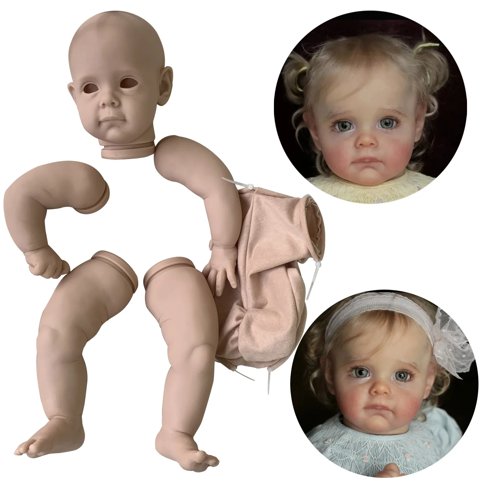 

23inch Maggi Realistic With Eyes Soft Touch DIY Toy Arms Reborn Doll Kit Lifelike Gift Popular Full Limbs Cloth Body Vinyl Head