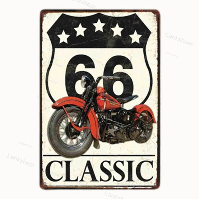 Route 66 Signs Decoracion Retro Plate Enamel Vintage Garage Plaques Metal Posters Club Bar Decorative Home Decor 20X30Cm | Дом и сад