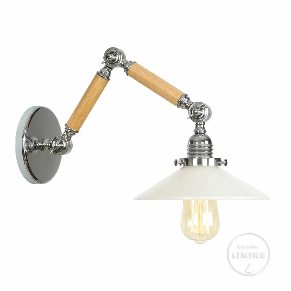 Скандинавская светодиодная настенная лампа в стиле лофт деревянный железный