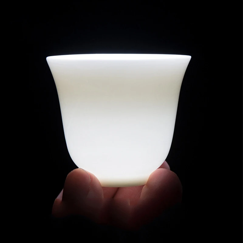 

Chinese Style Lamb's Jade White Porcelain Tea Cup Tasting Cup Kung Fu Tea Set Tea Bowl Tea Drinking Tea Glasses