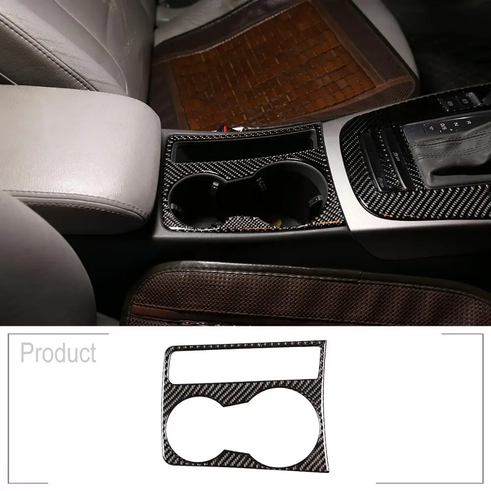 For Audi A4L / A5 2009-2016 Soft Carbon Center Console Cup Holder Cover 3D Interior Accessories Sticker 1 Pcs