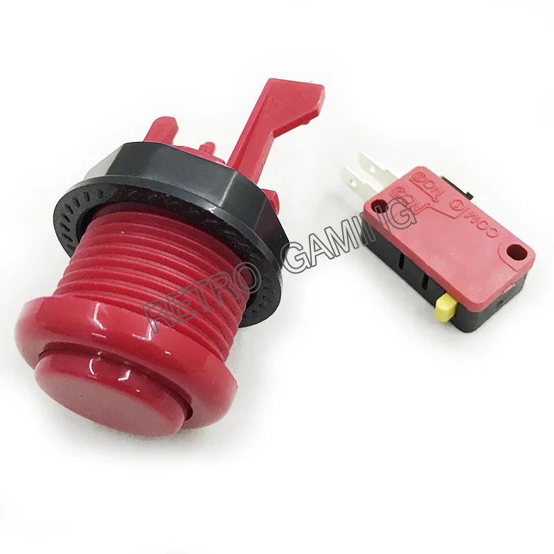 100 шт 28 мм монтажное отверстие аркадная кнопка американский стиль 6 цветов