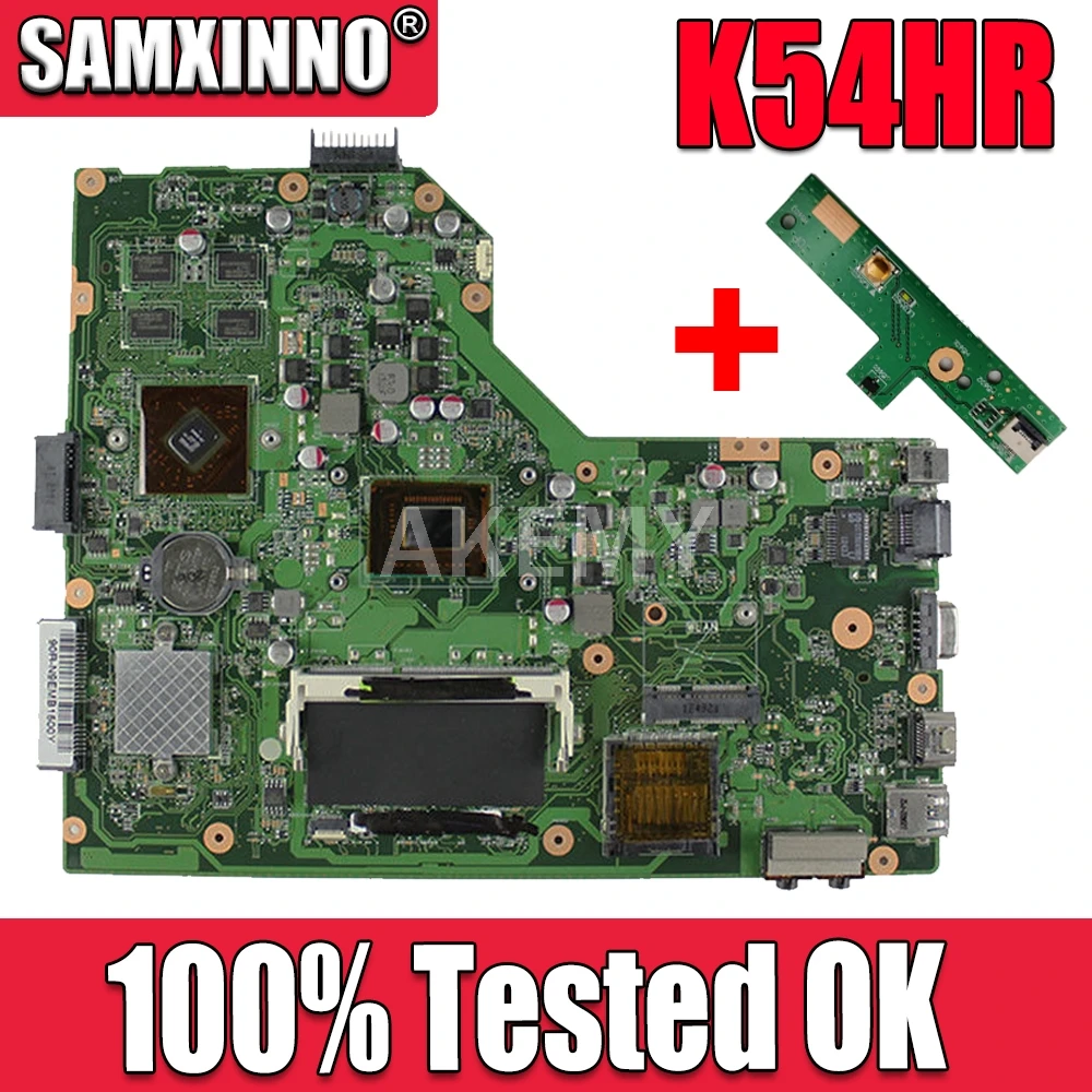 

Материнская плата для ноутбука SAMXINNO K54HR X54HR I3 CPU для Asus X54HR X54H, полностью протестированная материнская плата, гарантия ok месяцев