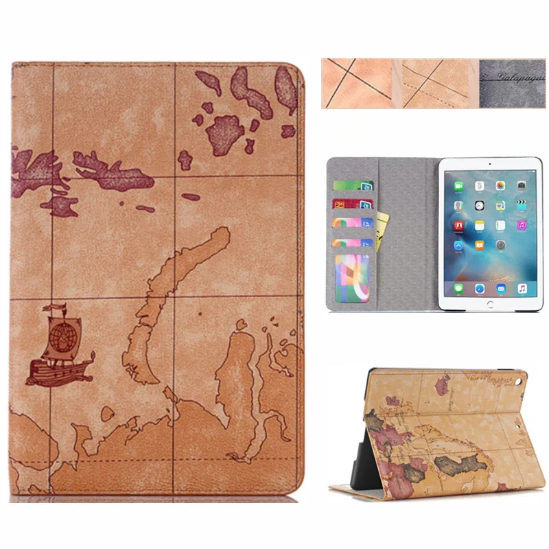 Кожаный чехол книжка с рисунком карты мира для IPad 10 2 дюйма 7 поколения 2019 A2197