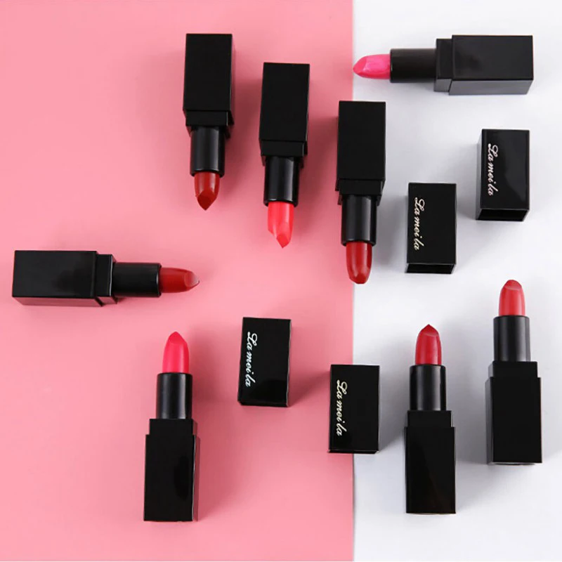 8 цветов квадратная губная помада Женская антипригарная блестящий блеск для губ