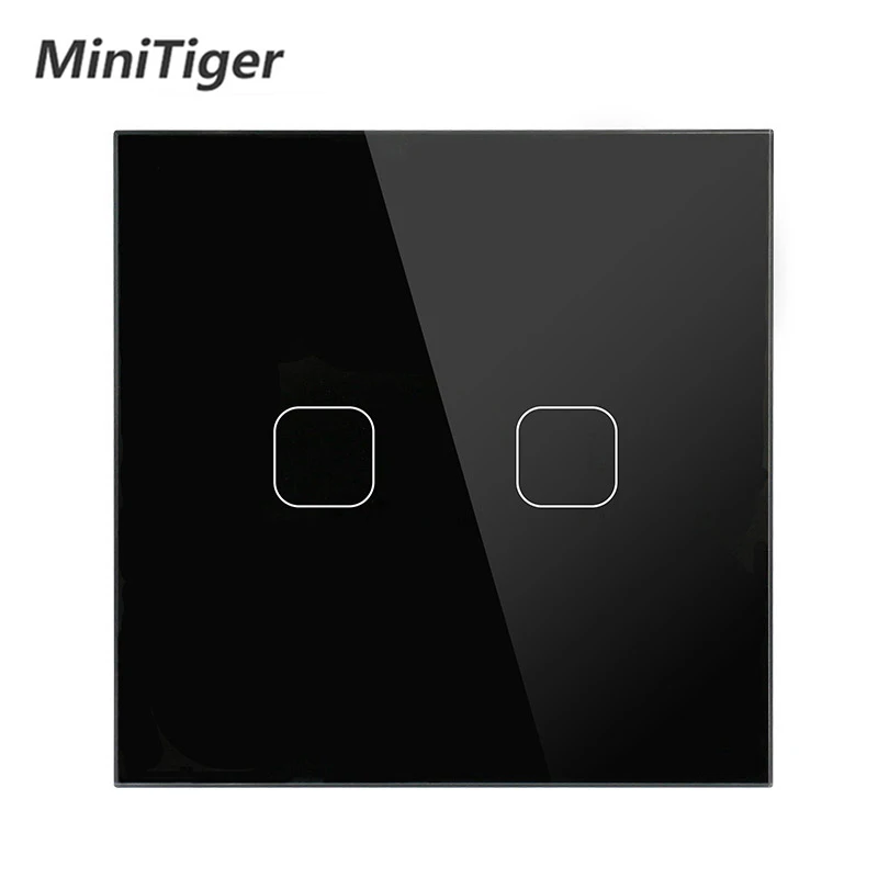 Настенный светильник Minitiger EU/UK с сенсорным выключателем, переключатель из кристаллического стекла, 2 комплекта, 1 способ, водонепроницаемый, только с сенсорным управлением