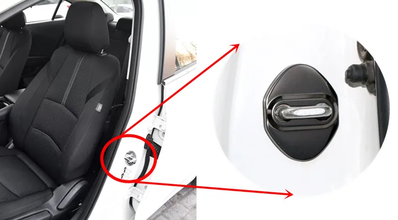 FLYJ 4 шт. замок двери автомобиля стикер крышка защищает крышку пряжки для Mazda CX 3 5 8 9