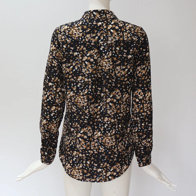 Autumn Chiffon Print Blouse Long Sleeves Women Sleeve Floral Tops Ladies Blouses Casual Blusa Plus Size |