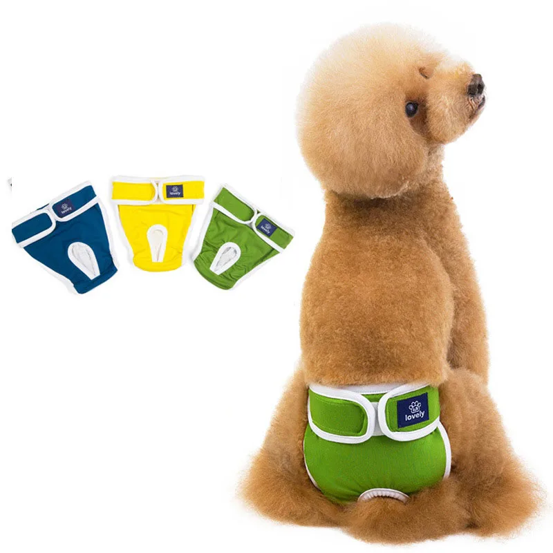 Собака Подгузники физиологические трусы моющиеся женские собака шорты для