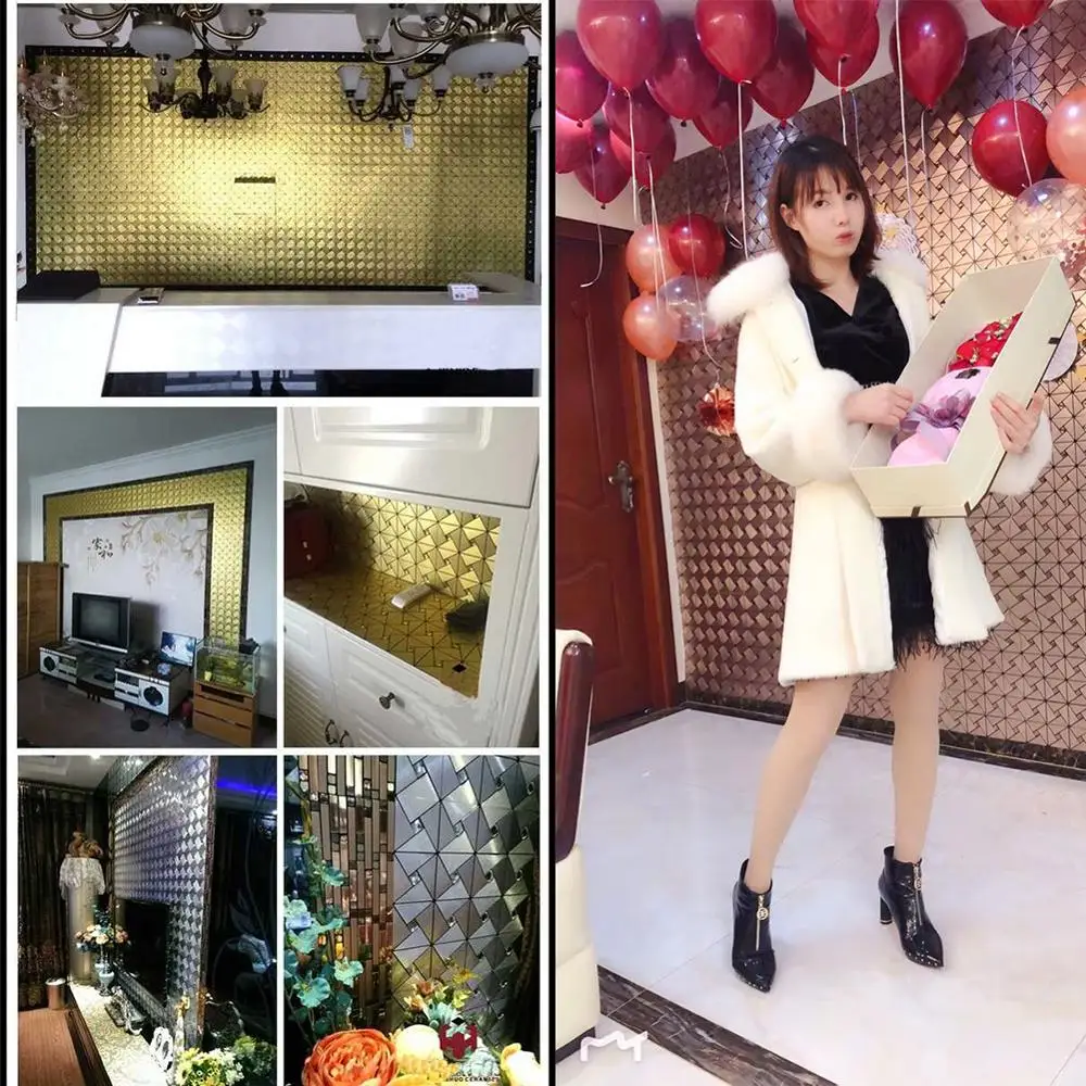 Современные роскошные Самоклеящиеся 3D обои для гостиной спальни стен золотого и