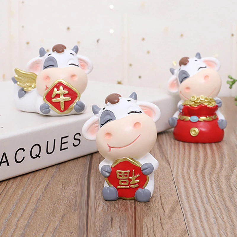 

Home Decoration Cartoon Desktop Ornaments Garden Miniature Animal Figurines Cute Cattle Pig Beijing Opera Doll Toys Gift