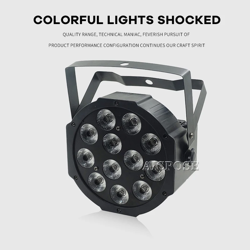 30 шт./лот 12x12 Вт Светодиодный светильник Par s RGBWA UV 6 в 1 плоский par led Can 64 настенный